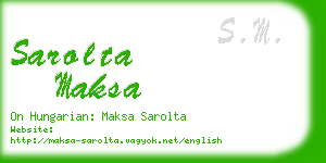 sarolta maksa business card